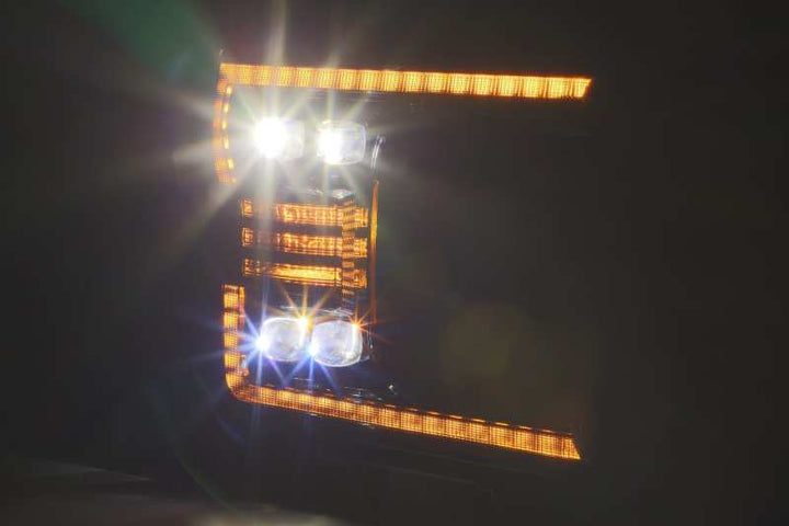 AlphaRex 18-20 Ford F-150 NOVA LED Proj Headlight Plank Style Alpha Blk w/Activ Light/Seq Signal/DRL - Bull Strap