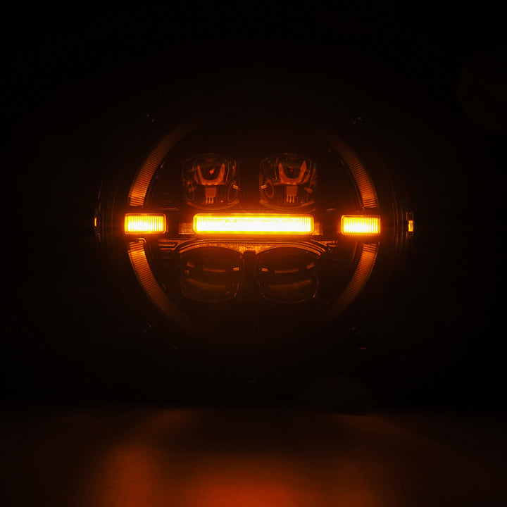 AlphaRex 18-23 Jeep Wrangler JL/Gladiator JT LED Proj Headlights Alpha-Blk w/ Activ Light/Seq Signal - Bull Strap