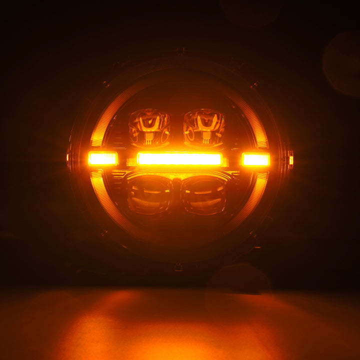 AlphaRex 18-23 Jeep Wrangler JL/Gladiator JT LED Proj Headlights Alpha-Blk w/ Activ Light/Seq Signal - Bull Strap