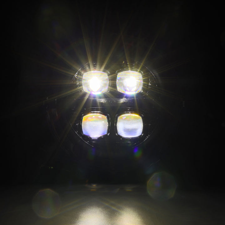 AlphaRex 18-23 Jeep Wrangler JL/Gladiator JT LED Proj Headlights Alpha-Blk w/ Activ Light/Seq Signal - Bull Strap