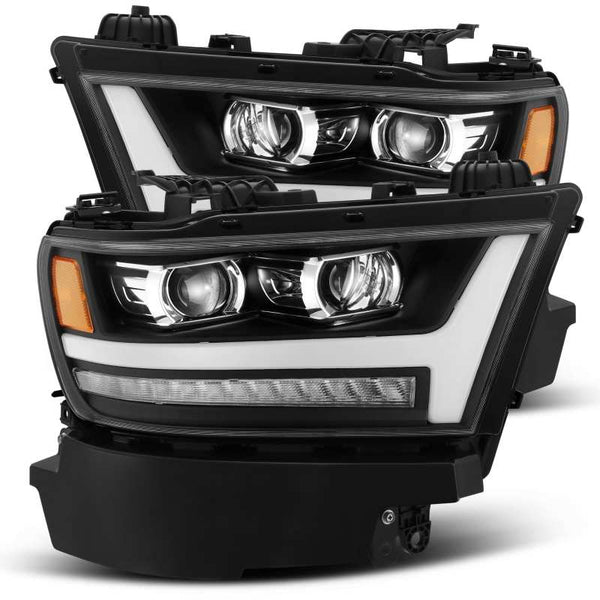 AlphaRex 19-20 Ram 1500HD PRO-Series Proj Headlight Plnk Style Blk w/Activ Light/Seq Signal/Plnk DRL - Bull Strap