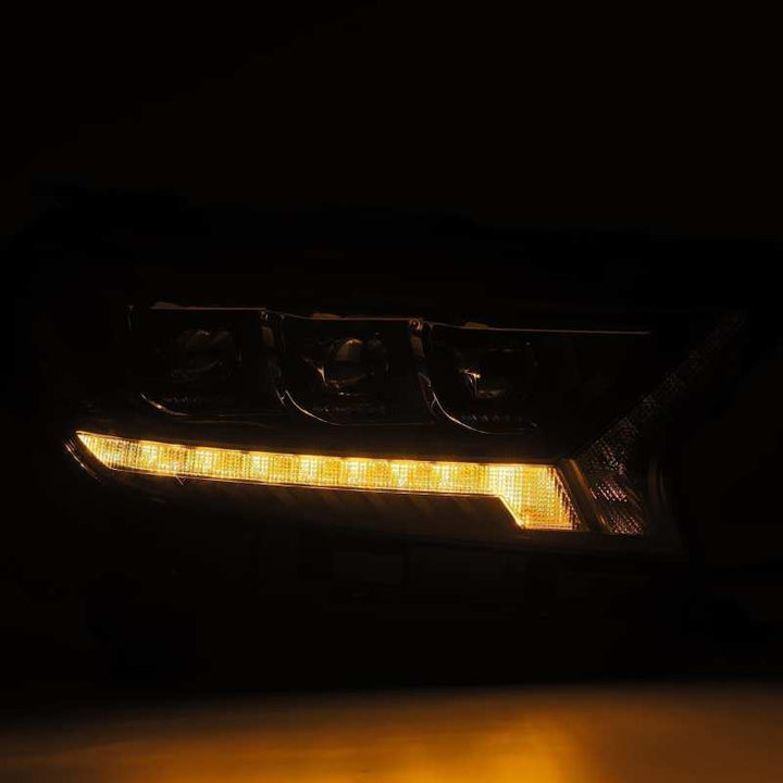 AlphaRex 19-21 Ford Ranger NOVA LED Proj Headlight Plnk Style Alpha Blk w/Activ Light/Seq Signal/DRL - Bull Strap