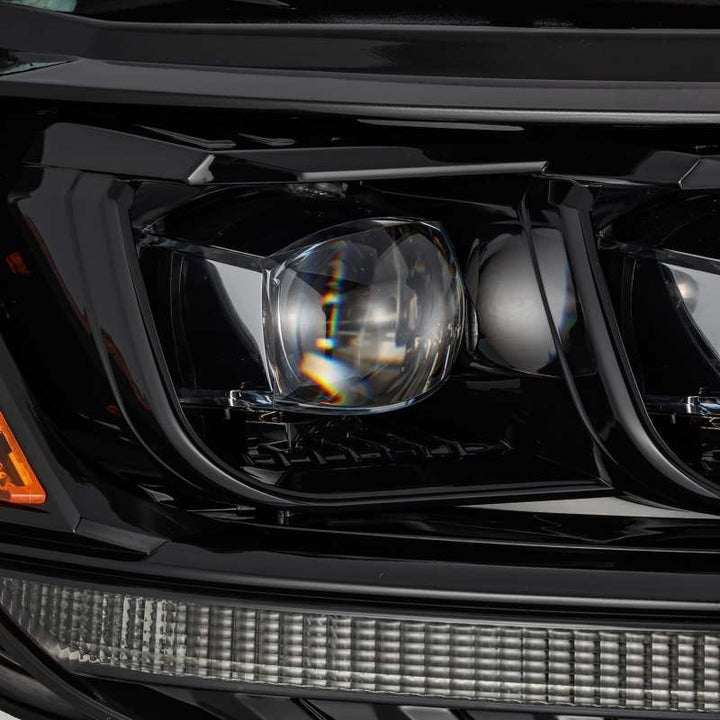 AlphaRex 19-21 Ford Ranger NOVA LED Proj Headlight Plnk Style Alpha Blk w/Activ Light/Seq Signal/DRL - Bull Strap