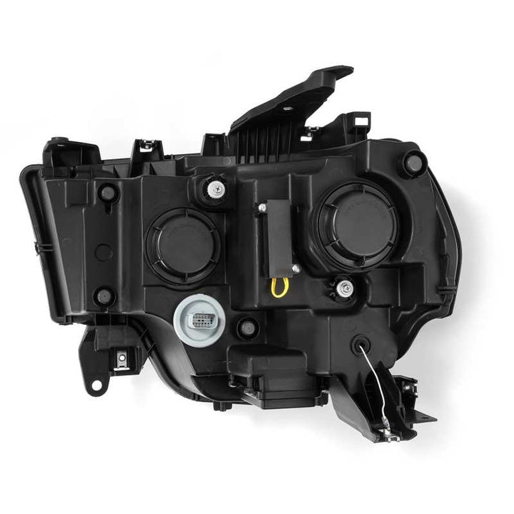AlphaRex 19-21 Ram 2500 LUXX LED Proj Headlights Plank Style Alpha Blk w/Activ Light/Seq Signal/DRL - Bull Strap