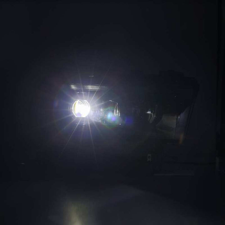 AlphaRex 19-21 Ram 2500 LUXX LED Proj Headlights Plank Style Alpha Blk w/Activ Light/Seq Signal/DRL - Bull Strap