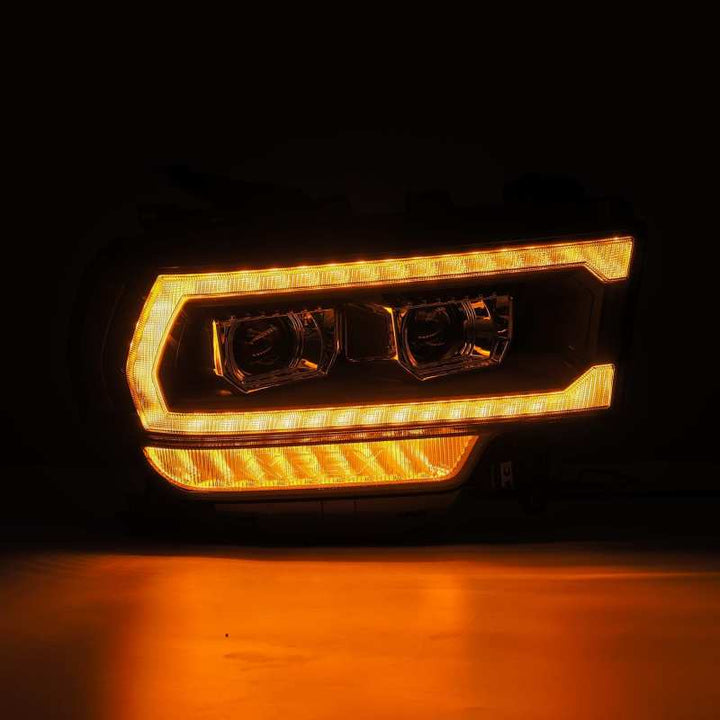 AlphaRex 19-21 Ram 2500 LUXX LED Proj Headlights Plank Style Black w/Activ Light/Seq Signal/DRL - Bull Strap