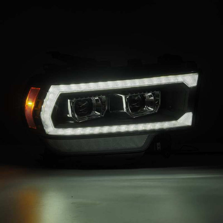 AlphaRex 19-21 Ram 2500 LUXX LED Proj Headlights Plank Style Black w/Activ Light/Seq Signal/DRL - Bull Strap