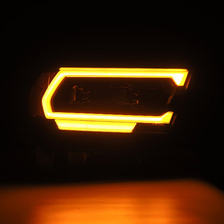 AlphaRex 19-22 Ram 1500 LUXX LED Projector Headlights Alpha Black - Bull Strap