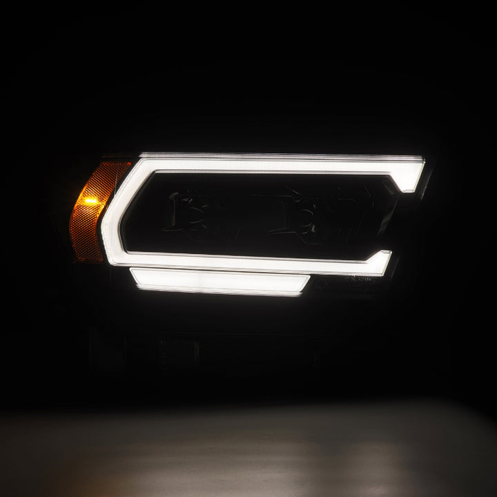 AlphaRex 19-22 Ram 1500 LUXX LED Projector Headlights Alpha Black - Bull Strap