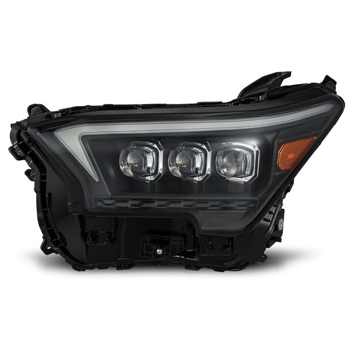 AlphaRex 2023+ Toyota Tacoma NOVA-Series LED Proj Headlights Black w/Actv Light & Seq. Sig + DRL - Bull Strap