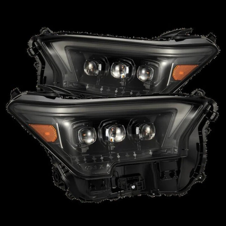AlphaRex 2024+ Toyota Tacoma NOVA-Series LED Proj Headlights Alpha-Blk w/Actv Light & Seq. Sig + DRL - Bull Strap