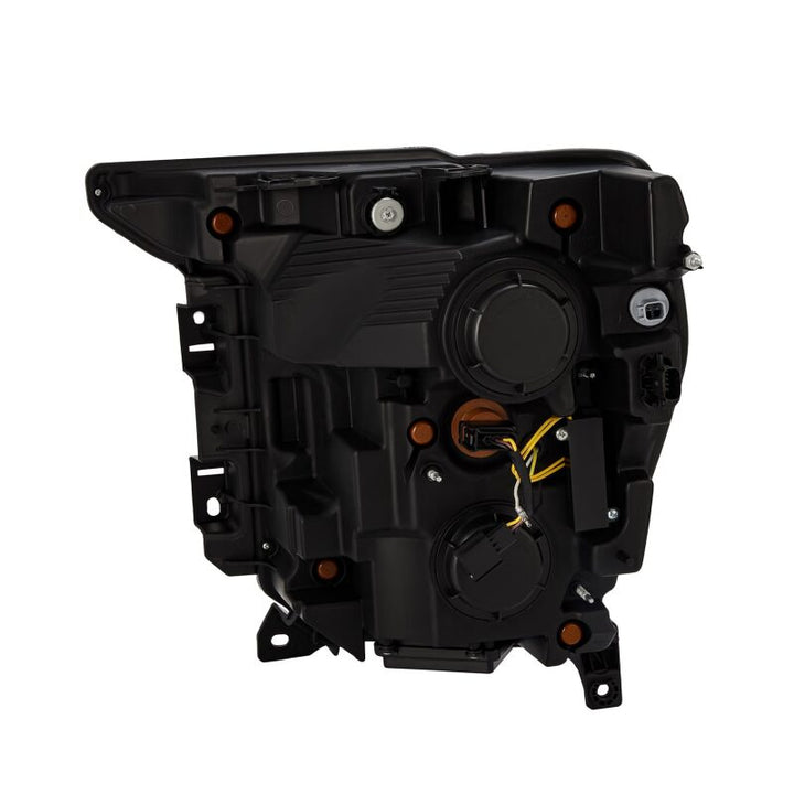 AlphaRex 21-22 Ford F-150 NOVA LED Proj Headlights Plank Style Alpha Blk w/Activ Light/Seq Signal - Bull Strap