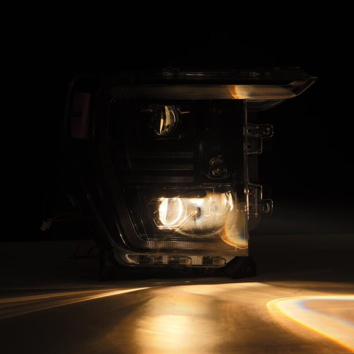 AlphaRex 21-22 Ford F150 PRO-Series Projector headlights Alpha-Black w/Activ Light/Seq Signal - Bull Strap