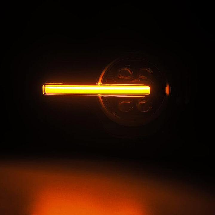 AlphaRex 21-23 Ford Bronco NOVA LED Proj Headlights Alpha-Black w/Activ Light/Seq Signal/DRL - Bull Strap