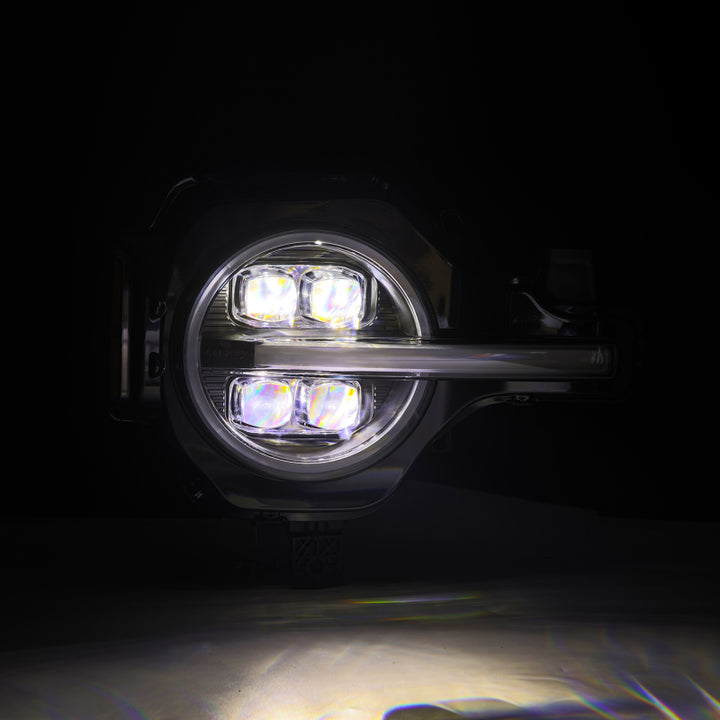 AlphaRex 21-23 Ford Bronco NOVA LED Projector Headlights Black - Bull Strap