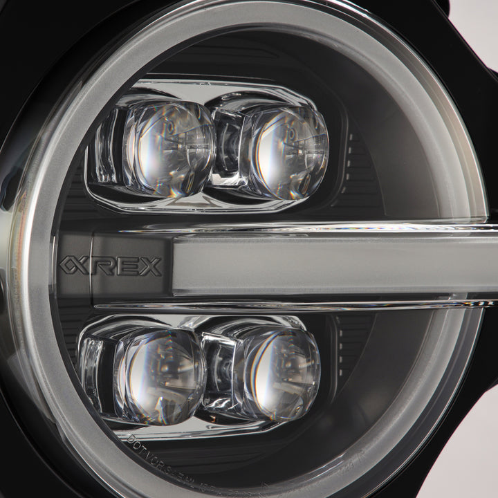 AlphaRex 21-23 Ford Bronco NOVA LED Projector Headlights Black - Bull Strap