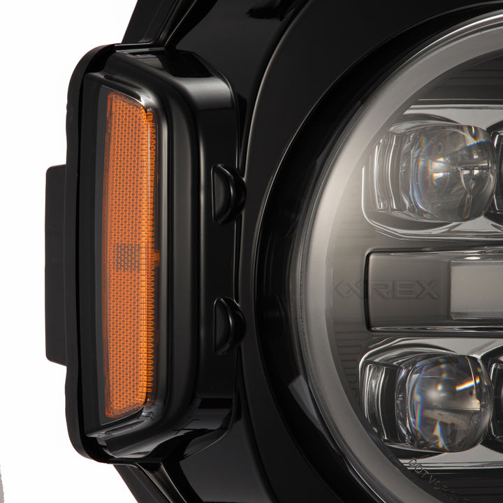 AlphaRex 21-23 Ford Bronco NOVA LED Projector Headlights Black - Bull Strap