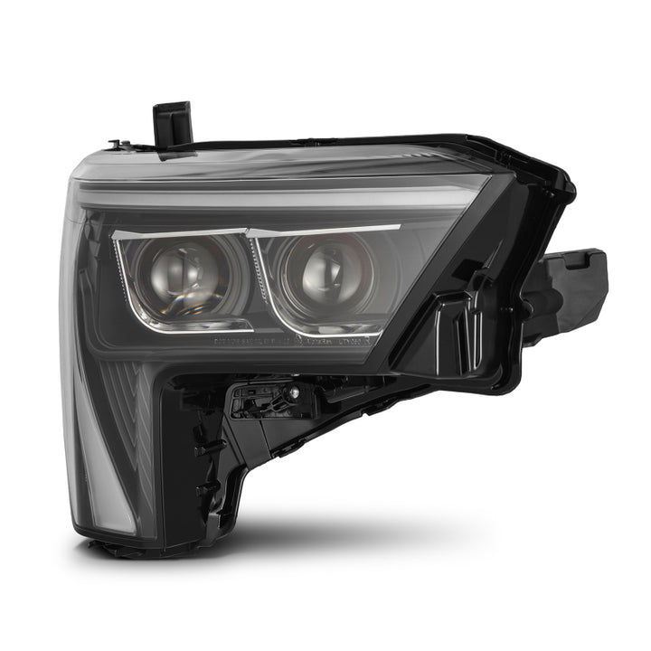 AlphaRex 22-23 Toyota Tundra LUXX-Series Headlights Black w/Amber DRL - Req 810029 OR 810030 - Bull Strap