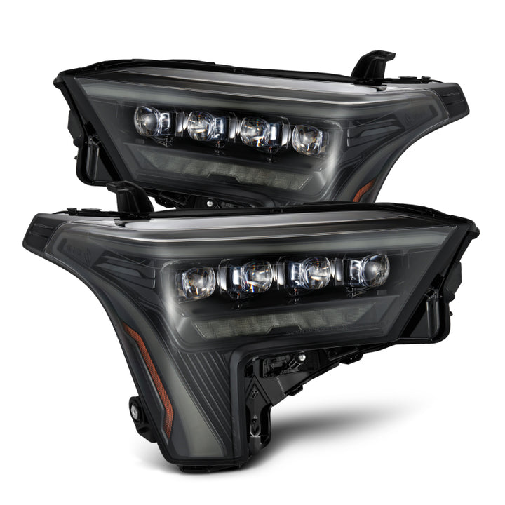 AlphaRex 22-23 Toyota Tundra NOVA-Series Headlights Alpha-Black w/Amber DRL - Req 810029 OR 810030 - Bull Strap