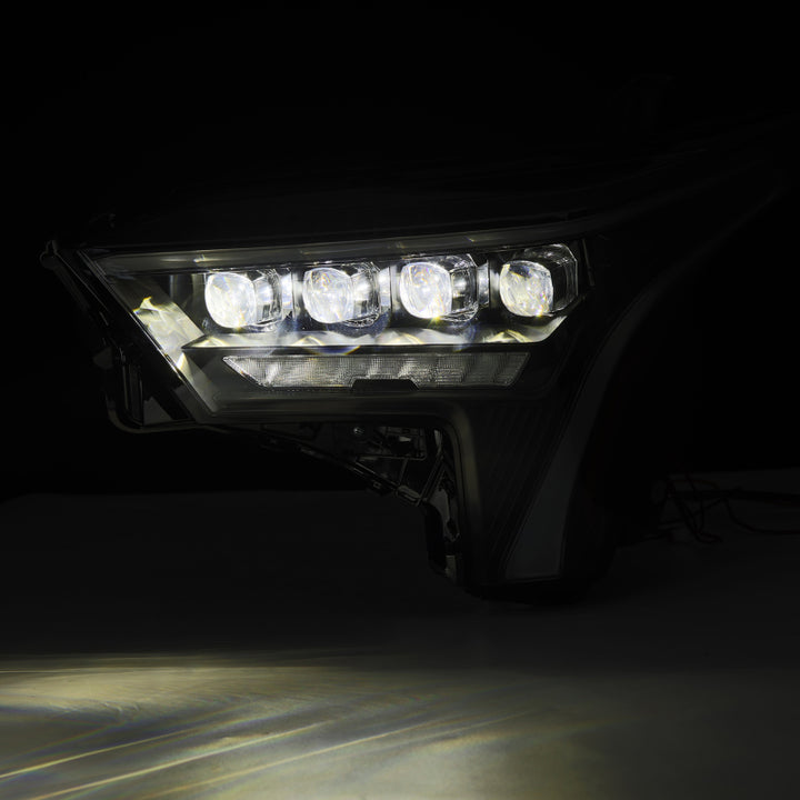 AlphaRex 22-23 Toyota Tundra NOVA-Series Headlights Black w/Amber DRL - Req 810029 OR 810030 - Bull Strap