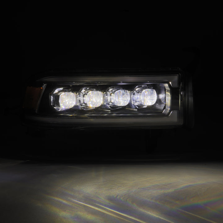 AlphaRex 94-01 RAM 1500 NOVA LED Proj Headlights Alpha-Blk w/Activ Light/Seq Signal/SB DRL - Bull Strap