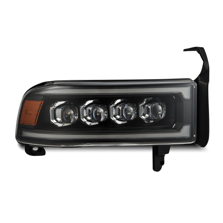 AlphaRex 94-01 RAM 1500 NOVA LED Proj Headlights Blk w/Activ Light/Seq Signal/SB DRL - Bull Strap
