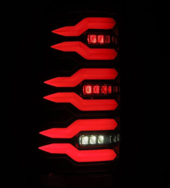 AlphaRex 99-06 Chevrolet Silverado/99-06 GMC Sierra LUXX-Series LED Tail Lights - Black - Bull Strap
