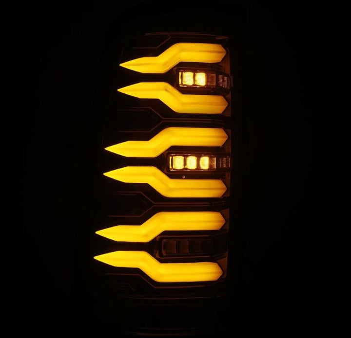 AlphaRex 99-06 Chevrolet Silverado/99-06 GMC Sierra LUXX-Series LED Tail Lights - Black - Bull Strap