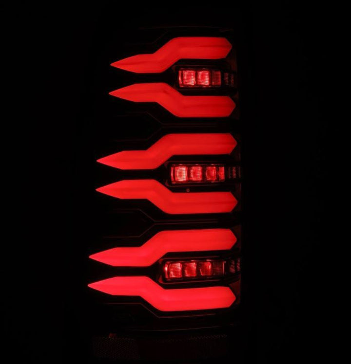 AlphaRex 99-06 Chevrolet Silverado/99-06 GMC Sierra LUXX-Series LED Tail Lights - Black - Bull Strap