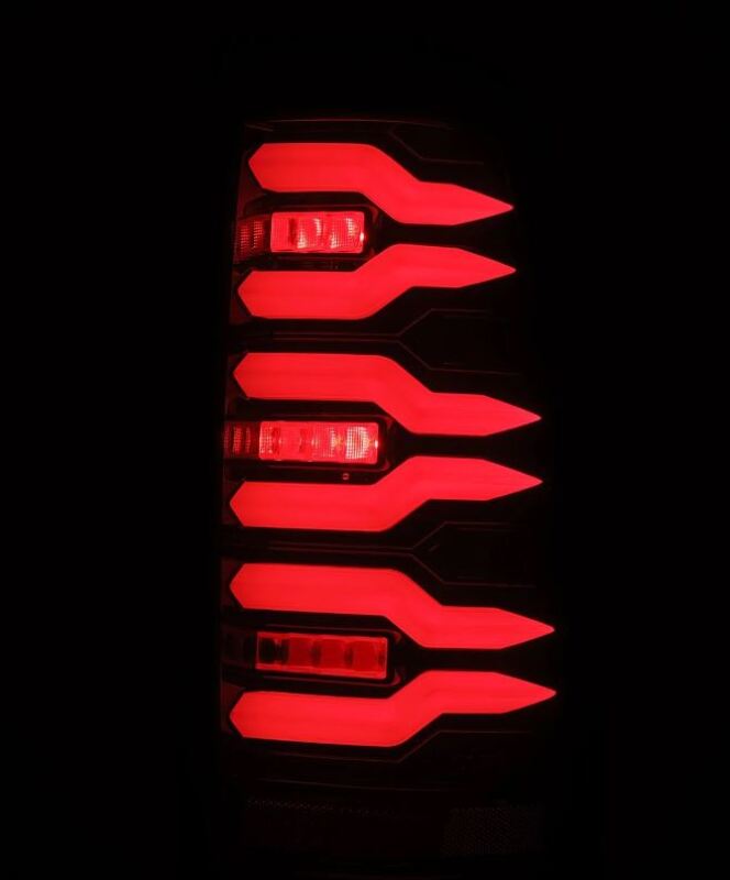 AlphaRex 99-06 Chevrolet Silverado/99-06 GMC Sierra LUXX-Series LED Tail Lights - Black/Red - Bull Strap