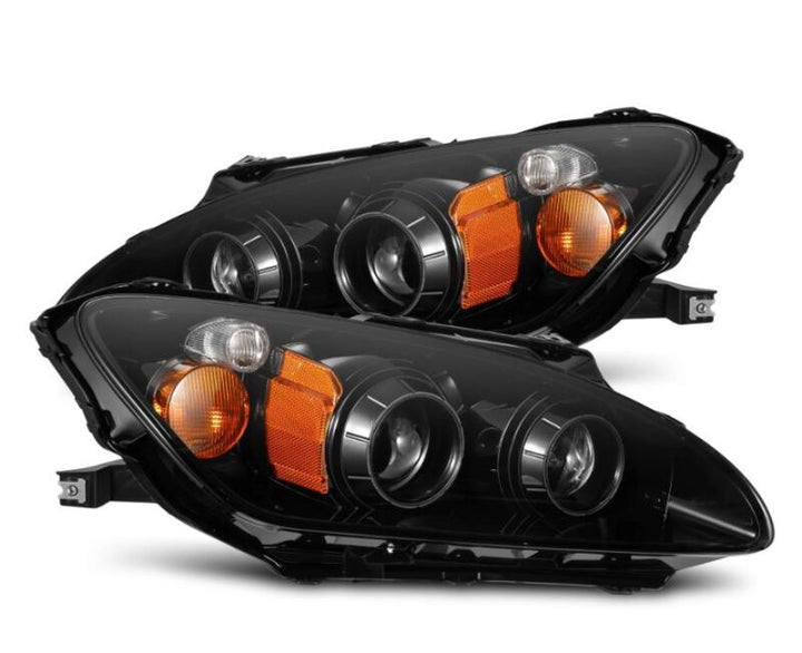 AlphaRex 99-09 Honda S2000 LUXX-Series Projector LED Headlights - Alpha-Black - Bull Strap