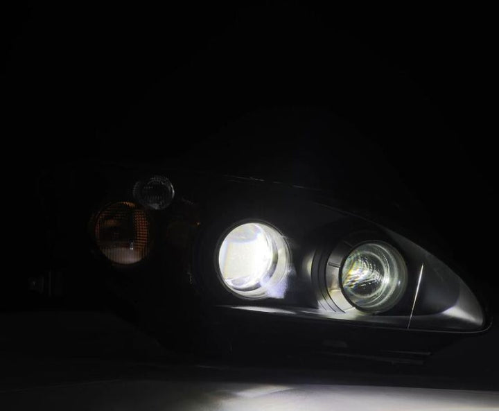 AlphaRex 99-09 Honda S2000 LUXX-Series Projector LED Headlights - Black - Bull Strap