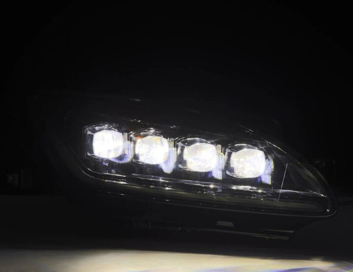 AlphaRex 99-09 Honda S2000 NOVA-Series Projector LED Headlights - Alpha-Black - Bull Strap