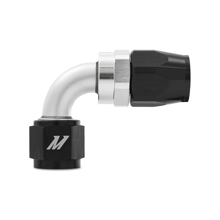 Mishimoto Aluminum -6AN 90 Degree Fitting - Black - Bull Strap