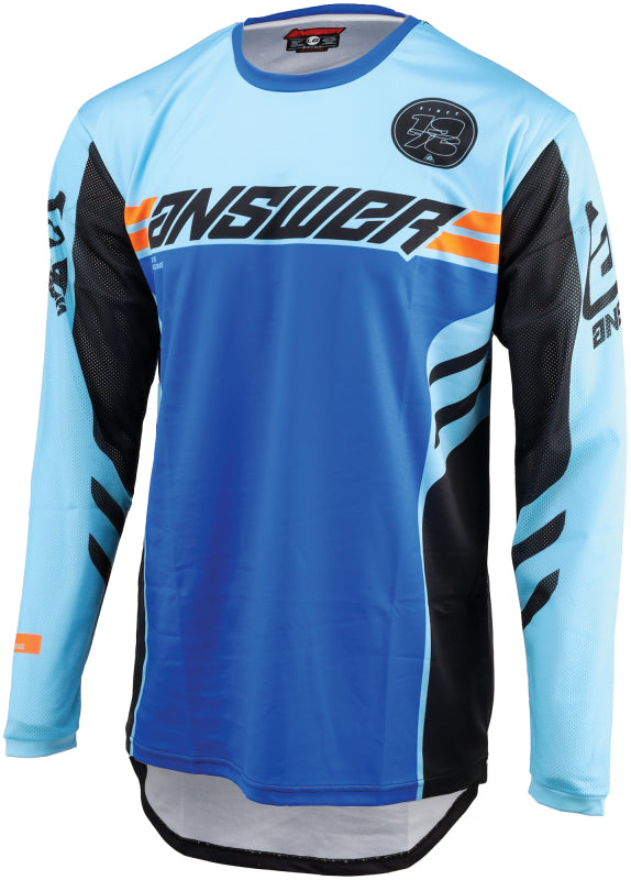 Answer 25 Arkon Nitrus Jersey Blue/Black/Hyper Orange Youth - Small - Bull Strap