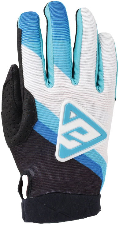 Answer 25 Peak Flo Gloves Black/Blue/White - Medium - Bull Strap