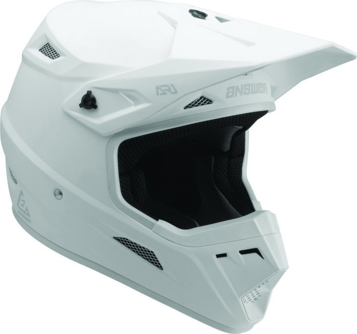 Answer AR1 Solid Helmet White Youth - Medium - Bull Strap