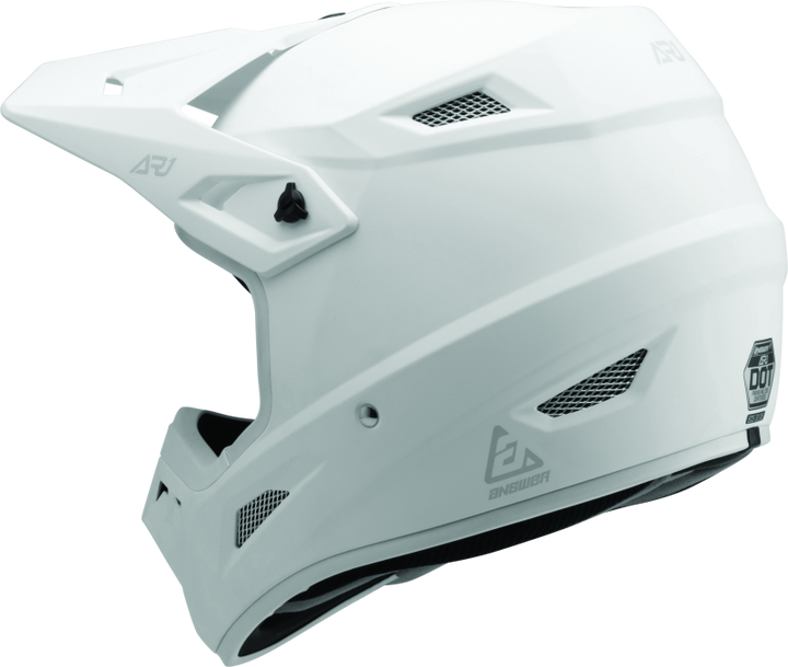 Answer AR1 Solid Helmet White Youth - Small - Bull Strap