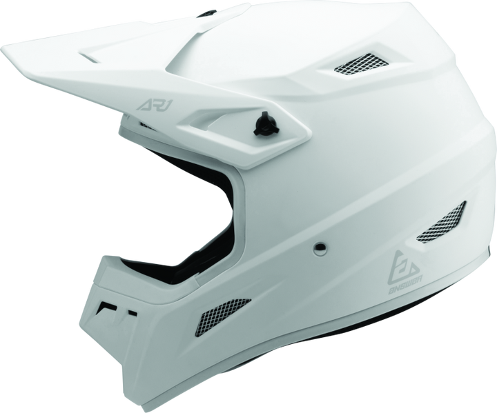 Answer AR1 Solid Helmet White Youth - Small - Bull Strap