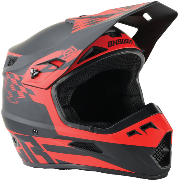 Answer AR1 Sweep Helmet Black/Red - Large - Bull Strap