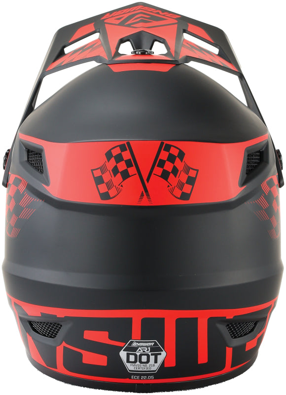 Answer AR1 Sweep Helmet Black/Red - Large - Bull Strap