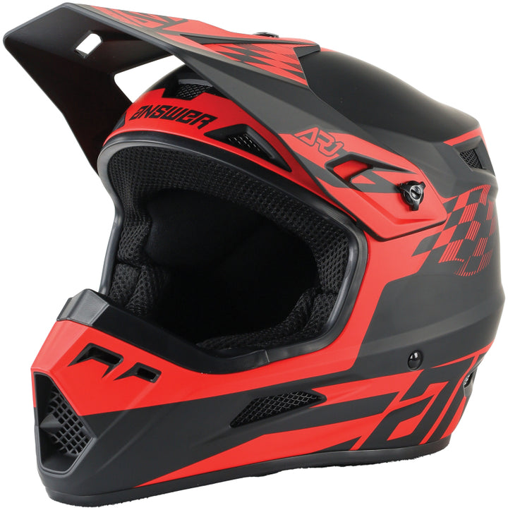 Answer AR1 Sweep Helmet Black/Red - Large - Bull Strap