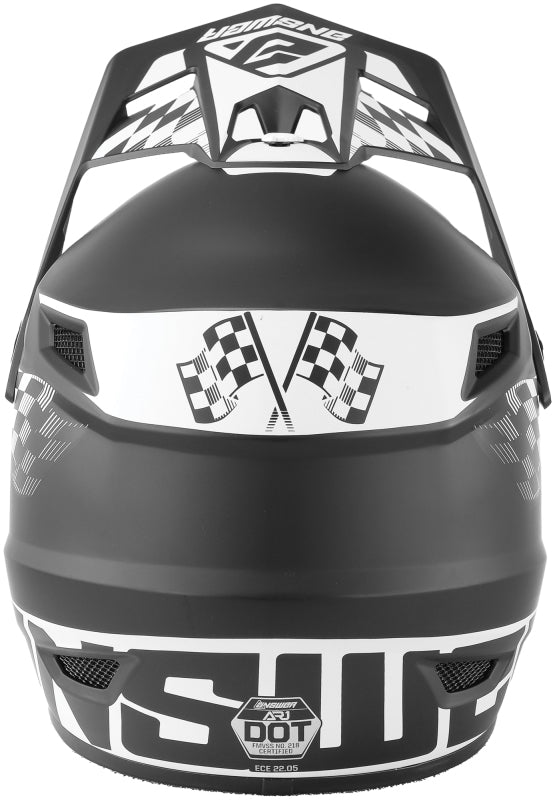 Answer AR1 Sweep Helmet Black/White - Medium - Bull Strap