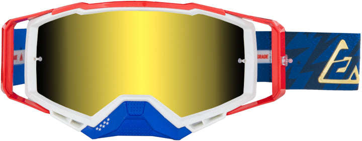 Answer ARC Bolt Goggles Red/White/Blue/Gold - Adult - Bull Strap