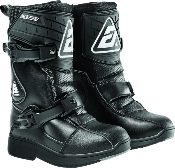 Answer Peewee Boot Black Youth Size - 11 - Bull Strap