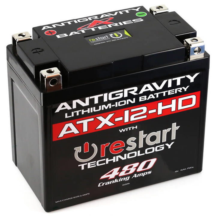 Antigravity YTX12 High Power Lithium Battery w/Re-Start - Bull Strap