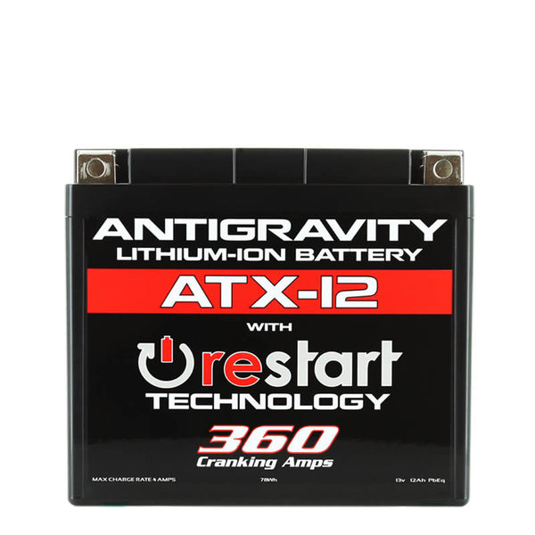 Antigravity YTX12 Lithium Battery w/Re-Start - Bull Strap