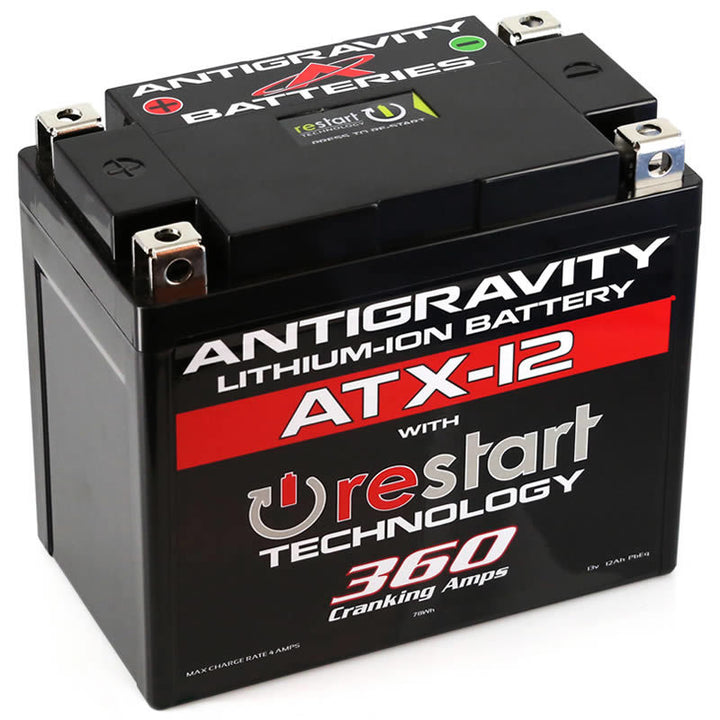 Antigravity YTX12 Lithium Battery w/Re-Start - Bull Strap