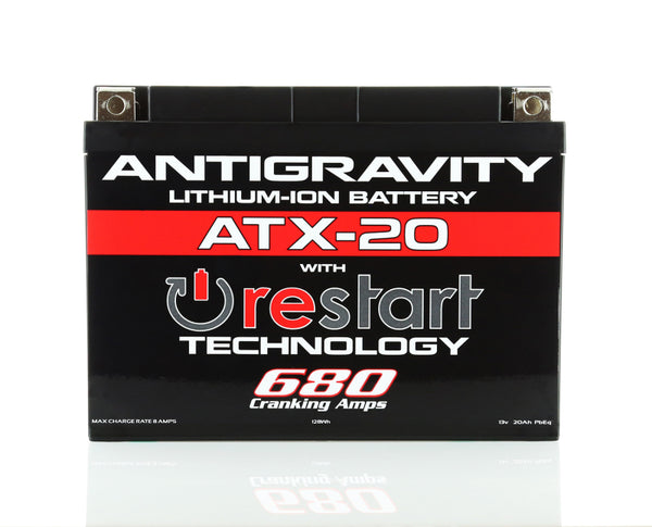 Antigravity YTX20 Lithium Battery w/Re-Start - Bull Strap
