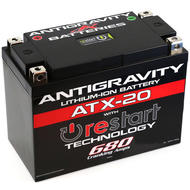 Antigravity YTX20 Lithium Battery w/Re-Start - Bull Strap